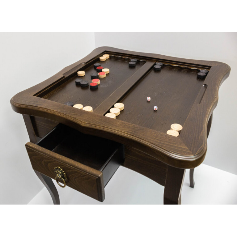 Sakkasztal Empire, magas, kombinált (tömör bükk, sakk/backgammon/kávé) 